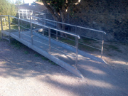 Ramp for wheelchair confined visitors in Pompeii ruins