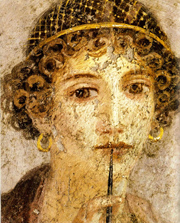 Woman with wax tablets and stylus (so-called Sappho),