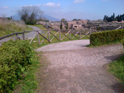 Path for the wheelchair with the view in Pompeii